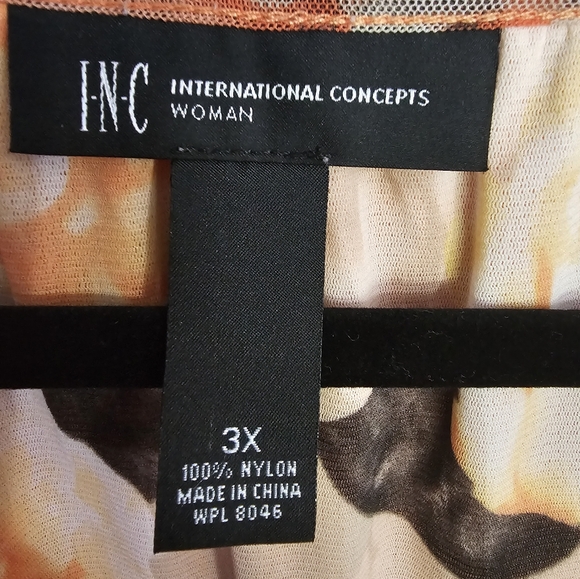 I-N-C International Concepts cold shoulder lined blouse 3X peach/black - Picture 9 of 11